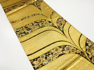 草花模様織り出し　袋帯